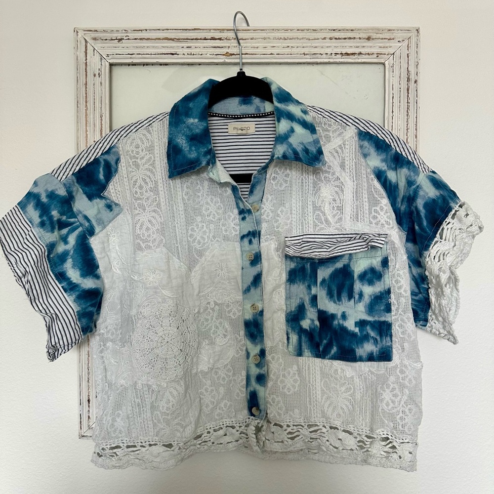 Pilcro Boxy Button Up Top Size XS